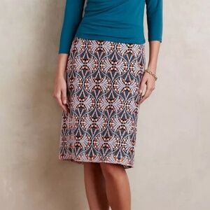 Anthropologie Moulinette Soeurs Svetla Lace Pencil Skirt Navy Size 14 NWT Office